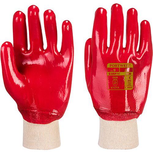 PVC rukavice s nápletem, červená