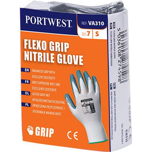 Nitrilové rukavice Flexo Grip pro výdejní automat, bílá/šedá
