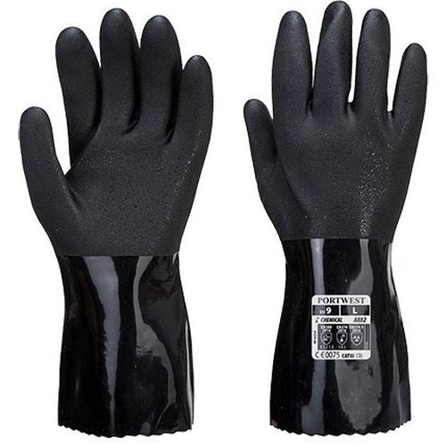 Chemická rukavice ESD PVC, černá