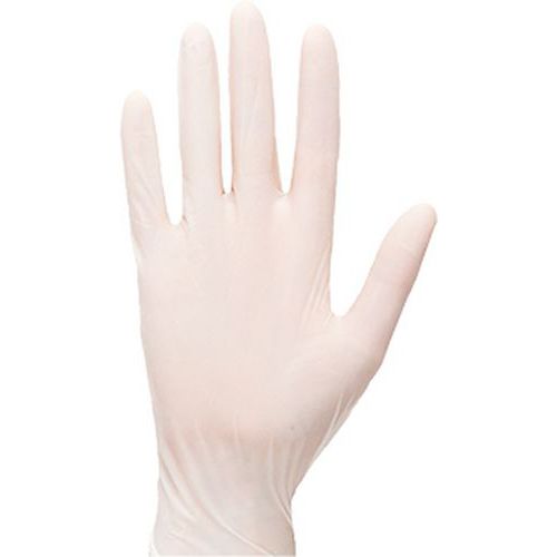 Jednorázové latexové rukavice pudrované, bílá