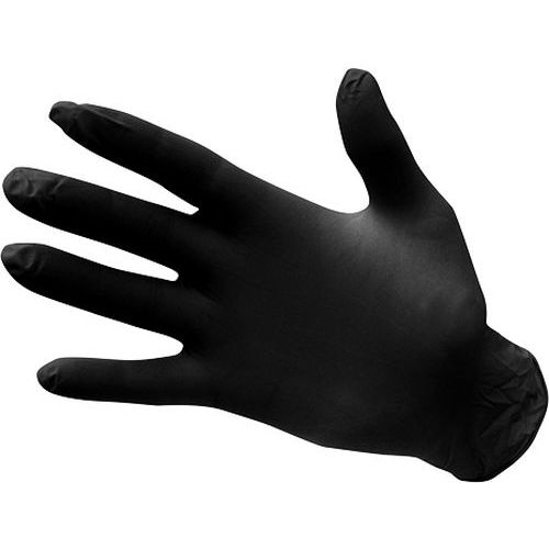 Nepudrované jednorázové nitrilové rukavice, černá