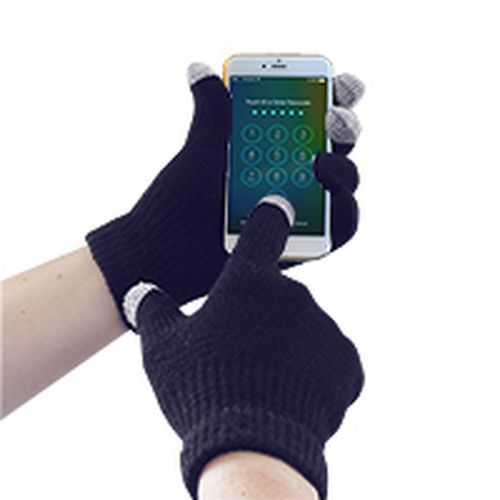 Pletené rukavice Touchscreen, modrá