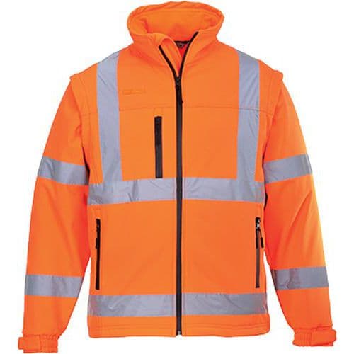 Reflexní softshelová bunda 2v1, oranžová