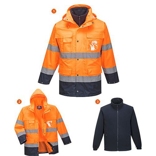 Reflexní bunda Hi-Vis Lite 3v1, oranžová/modrá