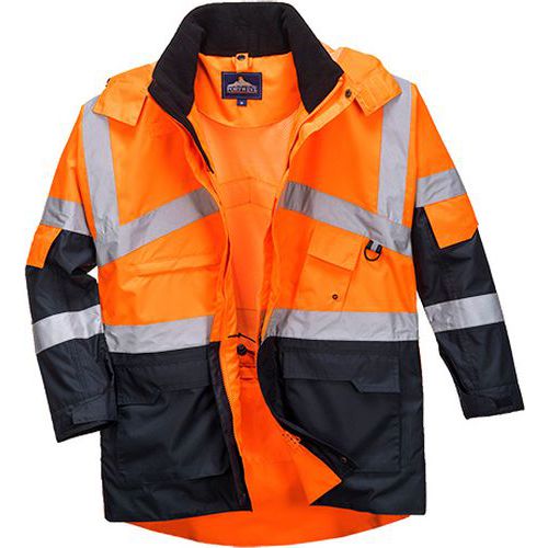Reflexní nepromokavá bunda Unit Pro Hi-Vis, oranžová/modrá