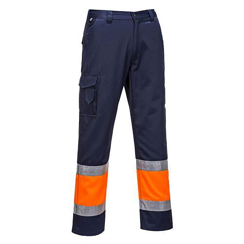 Reflexní kalhoty Combat Hi-Vis, modré/oranžové
