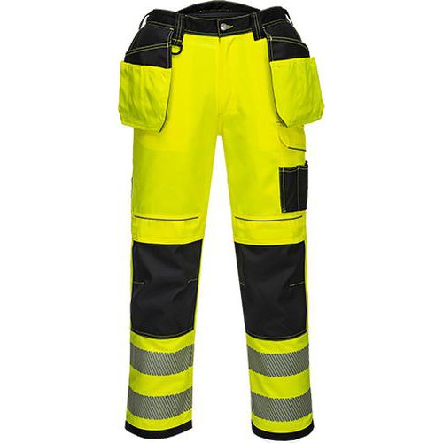 Reflexní kalhoty PW3 Holster Hi-Vis, zkrácené, černé/žluté