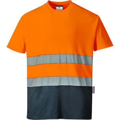 Reflexní tričko s krátkým rukávem Cotton Hi-Vis, oranžové/modré