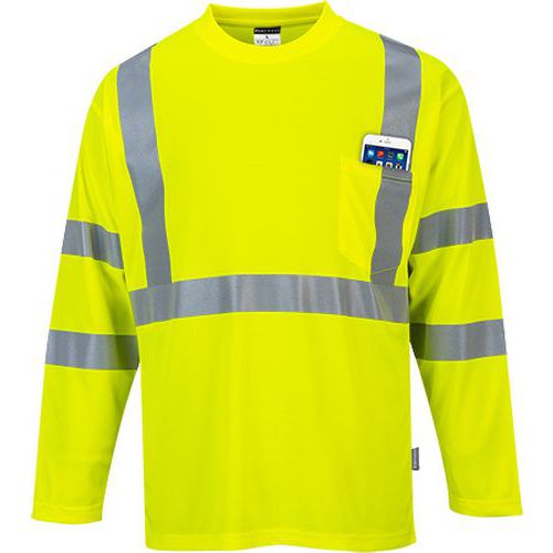 Reflexní tričko s dlouhým rukávem Pocket Hi-Vis, žluté