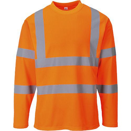 Reflexní tričko s dlouhým rukávem Cotton Plus Hi-Vis, oranžové