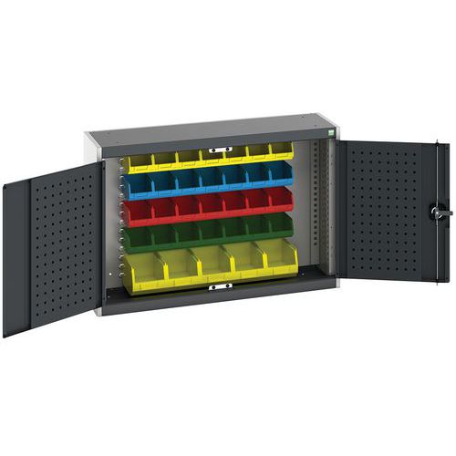 Závěsné skříňky Bott Cubio s boxy a perfopanely na nářadí