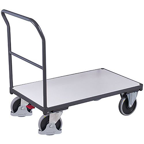 Plošinové vozíky ESD s madlem, do 400 - 500 kg