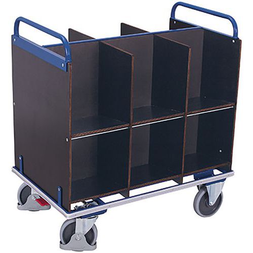 Vozíky na dokumenty, 12 přihrádek, do 400 kg, 110,5 x 70 x 118,5 cm