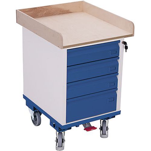 Dílenské vozíky se 4 zásuvkami, vyvýšené okraje, 57,5 x 66 x 90,5 cm Dílenské vozíky se 4 zásuvkami, vyvýšené okraje, 57,5 x 66 x 90,5 cm