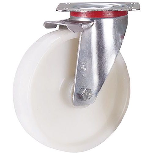 Polyamidová pojezdová kola s přírubou, průměr 125 - 200 mm, kuličkové ložisko, otočná