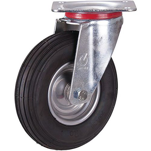 Nafukovací pojezdová kola s přírubou, průměr 150 - 230 mm, válečkové ložisko, otočná