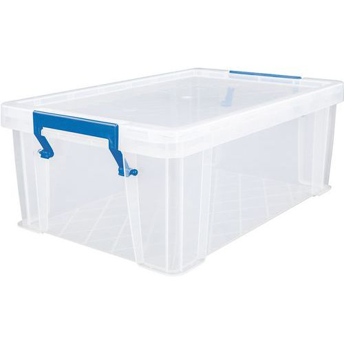 Plastové úložné boxy s víkem na klip Manutan