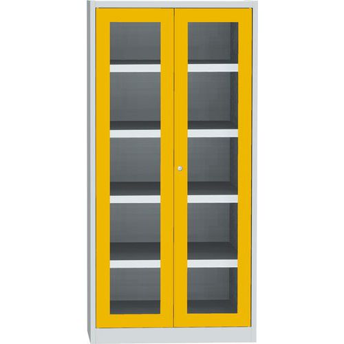 Skříně se skleněnými dveřmi na uskladnění chemikálií, 1950 x 950 x 500 mm