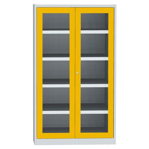 Skříně se skleněnými dveřmi na uskladnění chemikálií, 1950 x 1200 x 500 mm