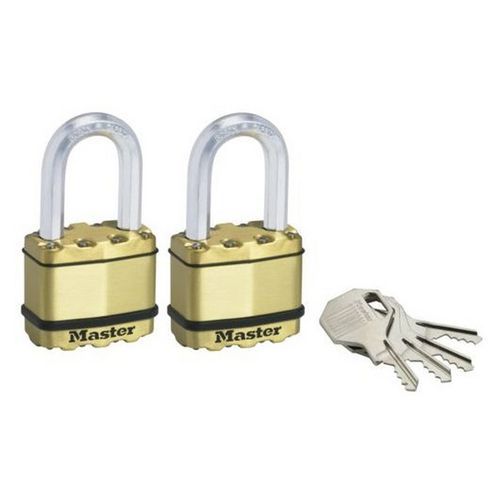 Set mosazných visacích zámků Master Lock Excell 50mm, 2ks