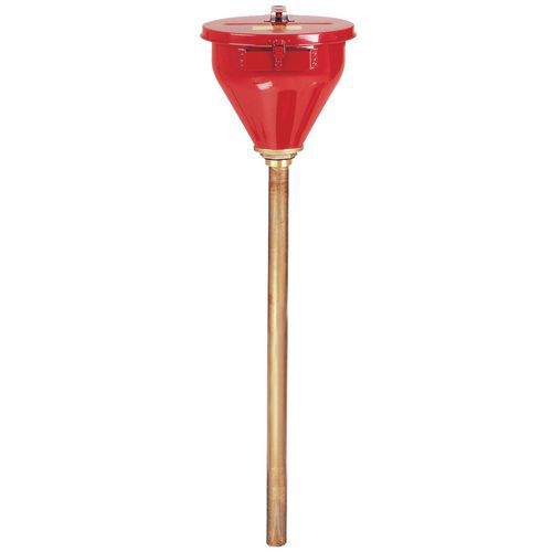 Kovové trychtýře Justrite s víkem na hořlavé látky, průměr 27 cm, délka 82 cm Kovové trychtýře Justrite s víkem na hořlavé látky, průměr 27 cm, délka 82 cm