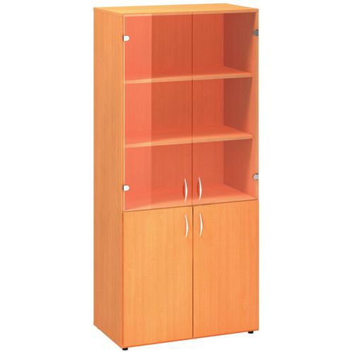 Vysoké široké skříně Alfa 500, 178 x 80 x 47 cm, s kombinovanými dvířky