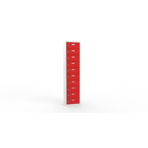 Svařované skříně na osobní věci Ron II, 10 boxů, cylindrický zámek