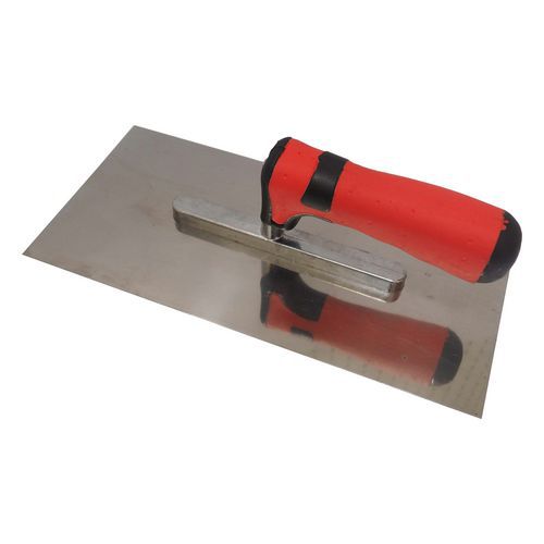 Hladítka nerezová TOPTRADE profi s pogumovanou rukojetí, 270 x 130 mm