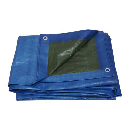 TOPTRADE plachta krycí, modro-zelená, s kovovými oky, 150 g / m2, profi