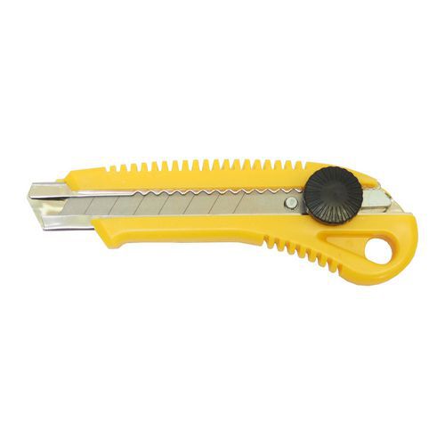 TOPTRADE nůž odlamovací, plastový, s kovovou výztuhou a šroubovou aretací, 18 mm TOPTRADE nůž odlamovací, plastový, s kovovou výztuhou a šroubovou aretací, 18 mm