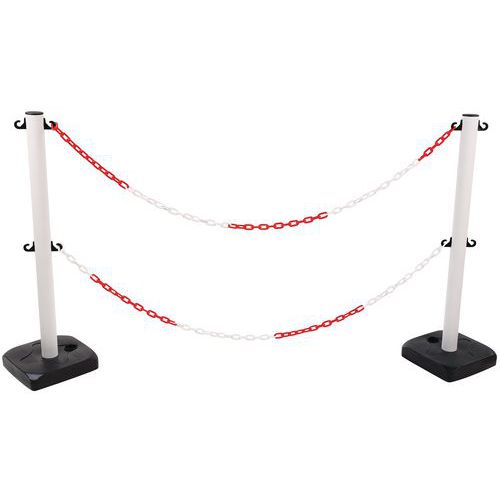 Plastové zahrazovací sloupky Manutan Expert s řetězem, výška 90 cm, 2 ks