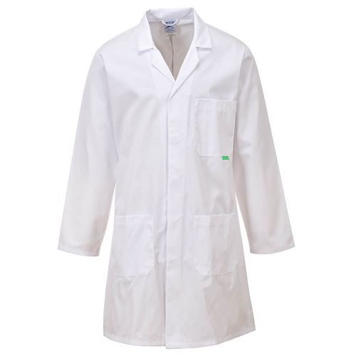 Antimikrobiální laboratorní plášť, bílá