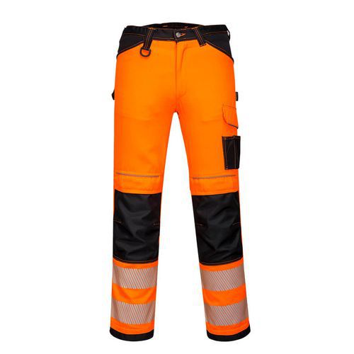 Dámské stetchové pracovní kalhoty PW3 Hi-Vis, černá/oranžová