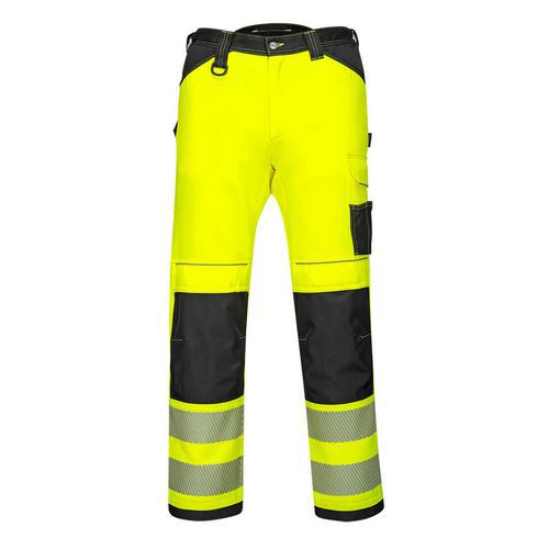 Dámské stetchové pracovní kalhoty PW3 Hi-Vis, černá/žlutá