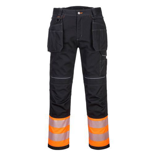Kalhoty Holster PW3 Hi-Vis Třída 1, černá/oranžová