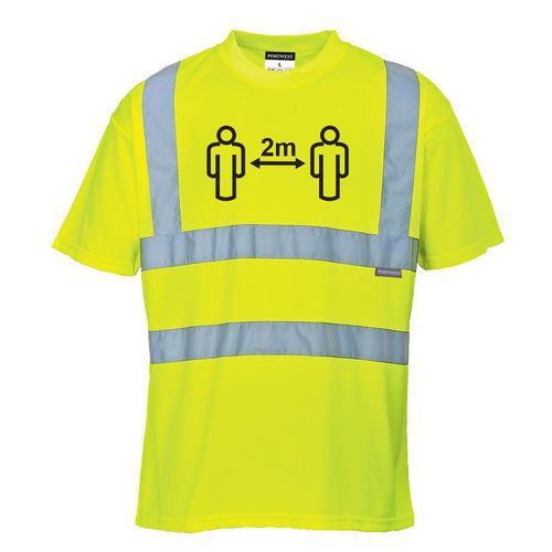 HiVis tričko společenský odstup, žlutá