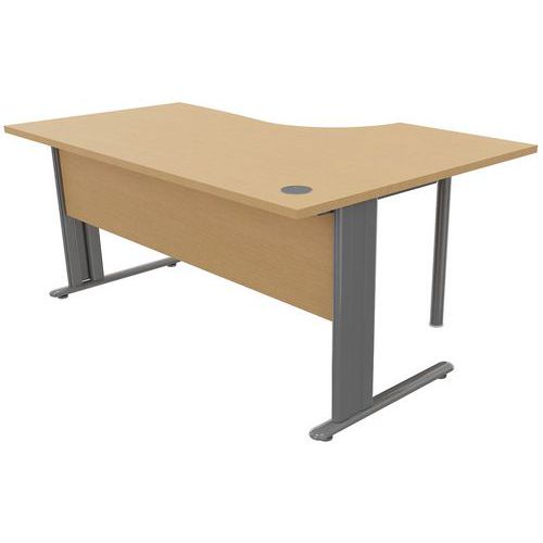 Kancelářské stoly Manutan Expert, 72 x 160 - 180 x 110 cm, pravé/levé provedení, buk