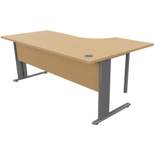 Kancelářské stoly Manutan Expert, 72 x 160 - 180 x 110 cm, pravé/levé provedení, buk