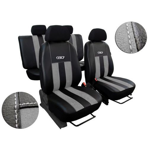Autopotahy Škoda Yeti, stolky, přední loketní opěrka, GT KOŽENÉ světlešedé SIXTOL
