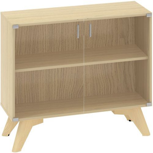 Nízké skříně Alfa Root se skleněnými dvířky, 1 police, 100 x 458 x 88,7 cm Nízké skříně Alfa Root se skleněnými dvířky, 1 police, 100 x 458 x 88,7 cm