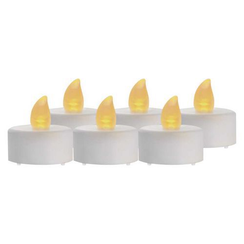 LED dekorace - čajová svíčka bílá, CR2032, vnitřní, vintage, 6 ks