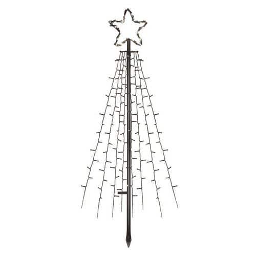 LED vánoční strom kovový, 180 cm, venkovní i vnitřní, studená bílá, časovač