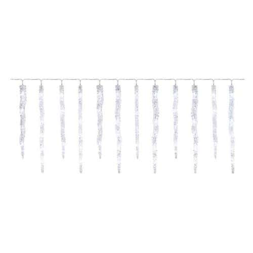 LED vánoční girlanda - rampouchy, 3,6 m, venkovní i vnitřní, studená bílá, 12 ks