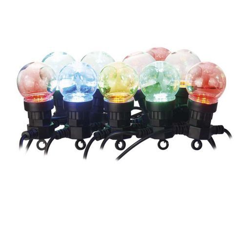 LED světelný řetěz - 10x párty žárovky, 5 m, venkovní i vnitřní, multicolor