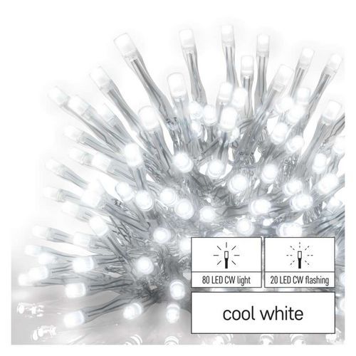 Standard LED spojovací řetěz blikající - rampouchy, 2,5 m, venkovní, studená bílá