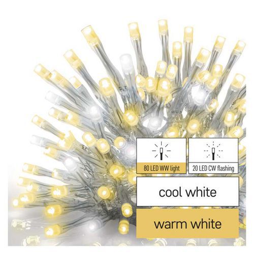 Standard LED spojovací řetěz blikající - rampouchy, 2,5 m, venkovní, teplá/studená bílá
