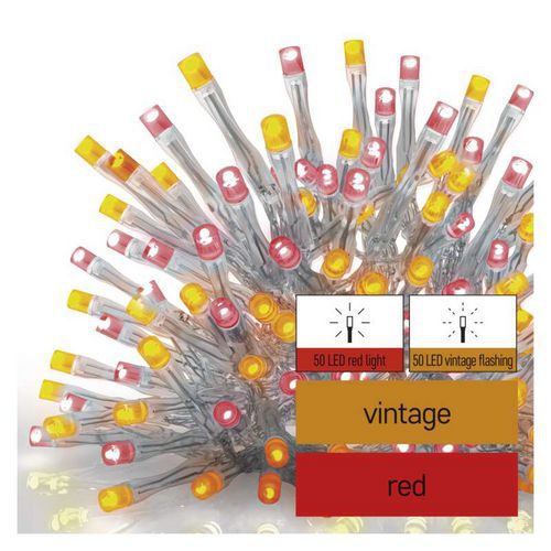 Standard LED spojovací řetěz pulzující - rampouchy, 2,5 m, venkovní, červená/vintage