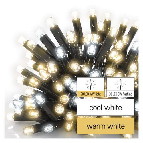 Profi LED spojovací řetěz problikávající, 10 m, venkovní, teplá/studená bílá