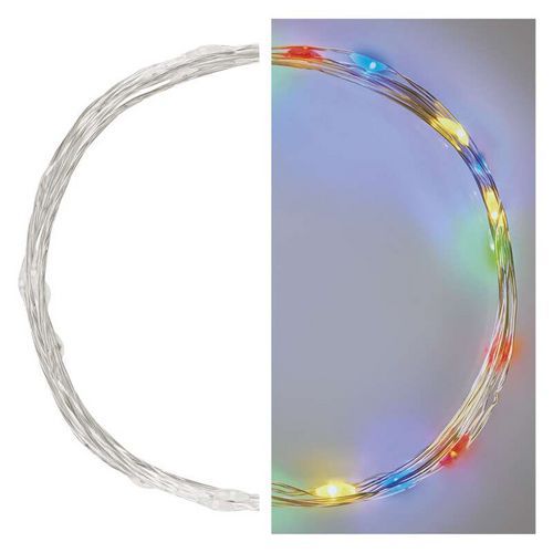 LED vánoční nano řetěz, 1,9 m, 2xAA, vnitřní, multicolor, časovač