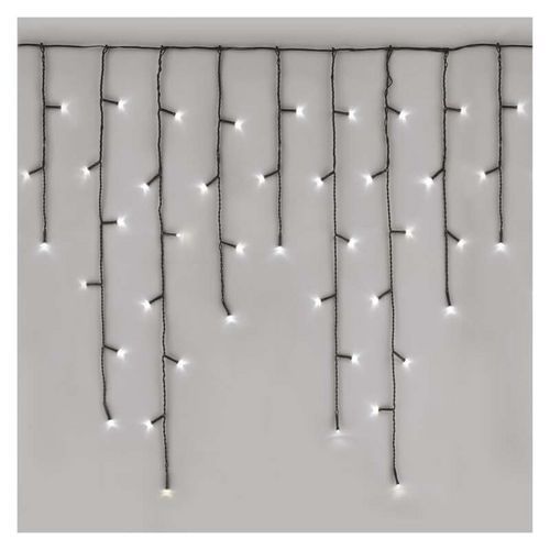 LED vánoční rampouchy, 10 m, venkovní i vnitřní, studená bílá, programy